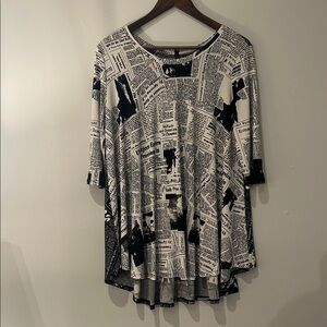 Newspaper Print Women's Top
